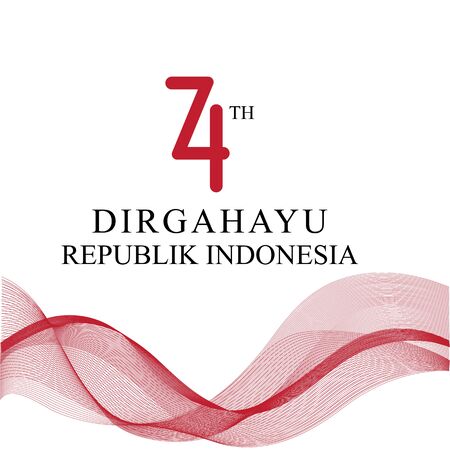 17 August.Indonesia Happy Independence Day greeting cardのイラスト素材