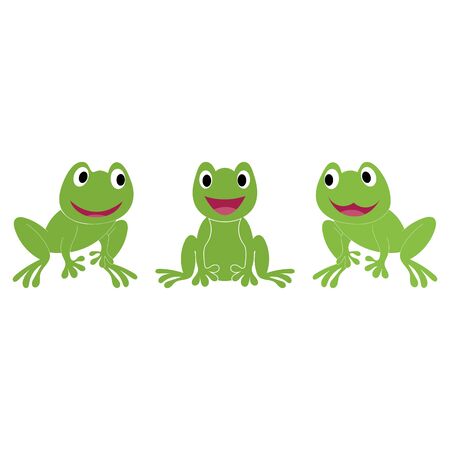 frog symbols logo and template on white backgroundのイラスト素材
