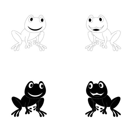 frog symbols logo and template on white backgroundのイラスト素材