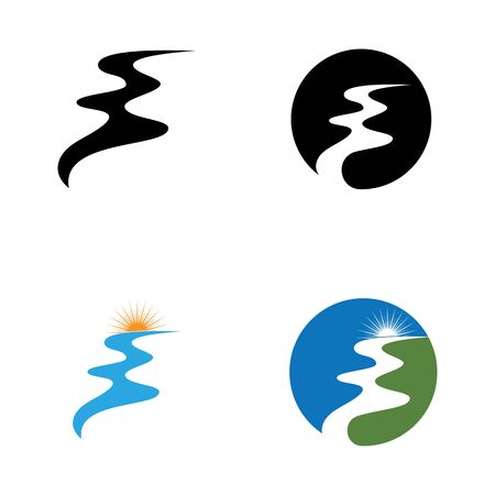 River  Logo Template vector icon illustrationのイラスト素材