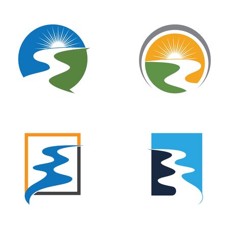River  Logo Template vector icon illustrationのイラスト素材
