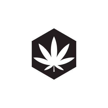 Cannabis marijuana hemp leaf logo and symbolのイラスト素材