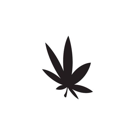 Cannabis marijuana hemp leaf logo and symbolのイラスト素材