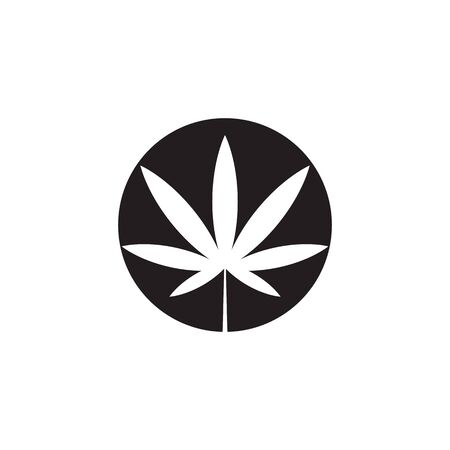 Cannabis marijuana hemp leaf logo and symbolのイラスト素材