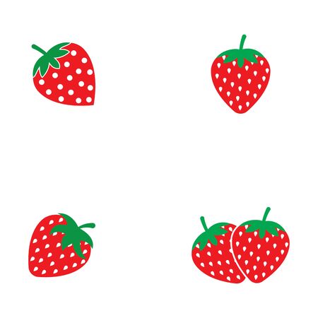 Strawberry logo template vector icon illustration designのイラスト素材