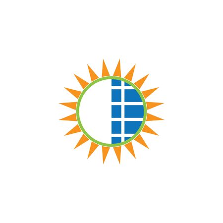 solar energy logo vector templateのイラスト素材