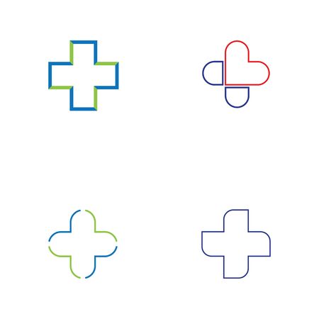 Set of Medical cross healthy logo template vector iconのイラスト素材