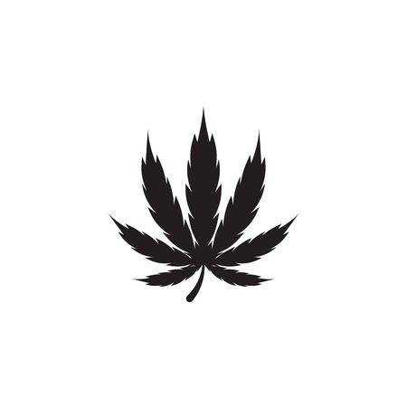 Cannabis marijuana hemp leaf logo and symbolのイラスト素材