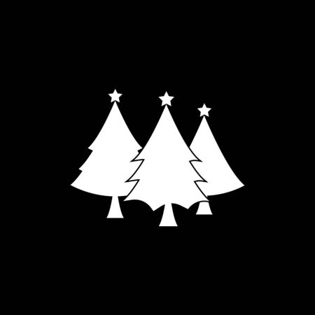 Set of Vector black christmas tree iconsのイラスト素材
