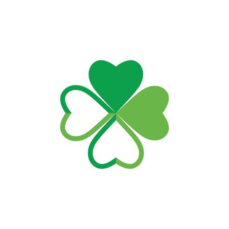 Green Clover Leaf icon Template Design Vector