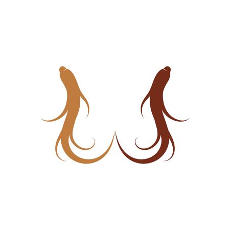Ginseng icon Vector Illustration design Logo templateのイラスト素材