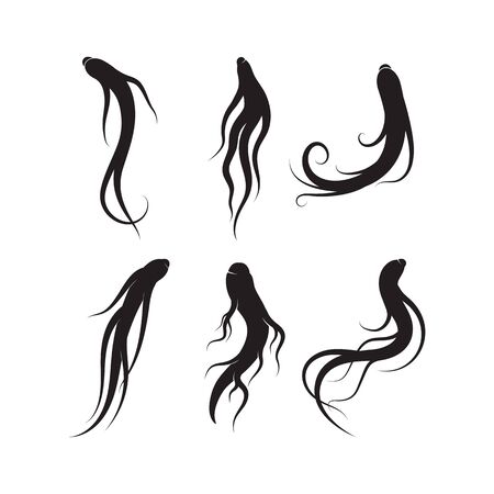 Ginseng icon Vector Illustration design Logo templateのイラスト素材