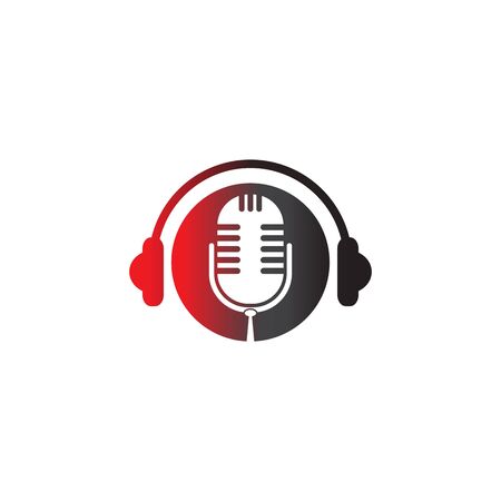 Microphone and Headphones icon logo vector symbolのイラスト素材