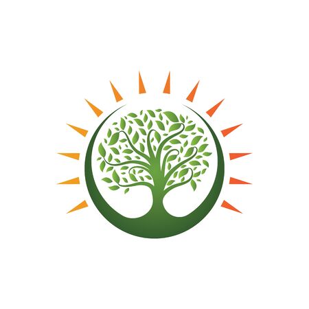 Tree Logo template vector icon designのイラスト素材
