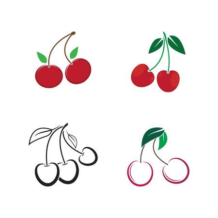 Cherry logo vector icon illustration designのイラスト素材