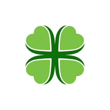 Green Clover Leaf icon Template Design Vectorのイラスト素材