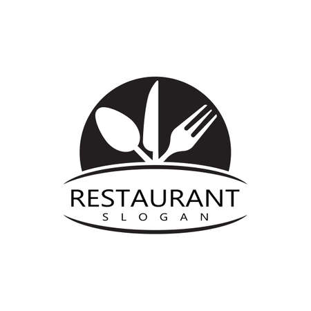 Fork, knife and spoon icon logo vector template.design for restaurant.のイラスト素材