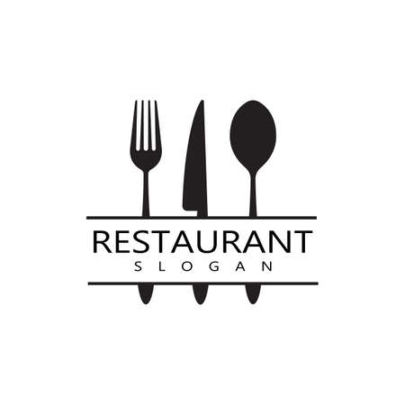 Fork, knife and spoon icon logo vector template.design for restaurant.のイラスト素材