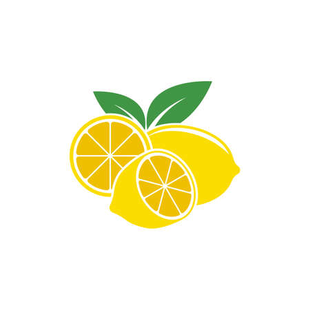 fresh lemon lime logo vector template iconのイラスト素材