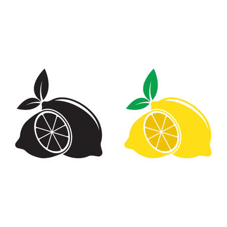 fresh lemon lime logo vector template iconのイラスト素材