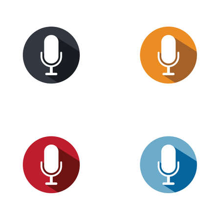Microphone icon logo vector templateのイラスト素材