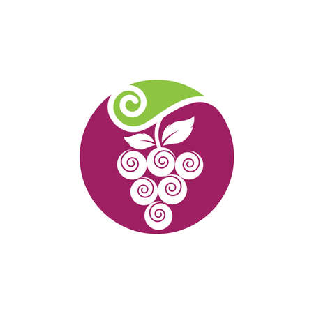 Grapes logo template vector icon illustration designのイラスト素材