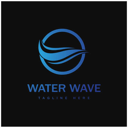 Water wave logo icon illustration templateのイラスト素材
