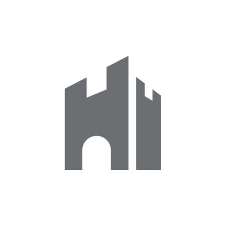 Castle ilustration logo vector templateのイラスト素材
