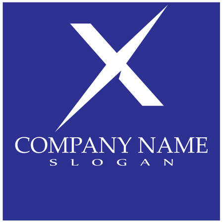 X Letter Logo Template vector icon designのイラスト素材