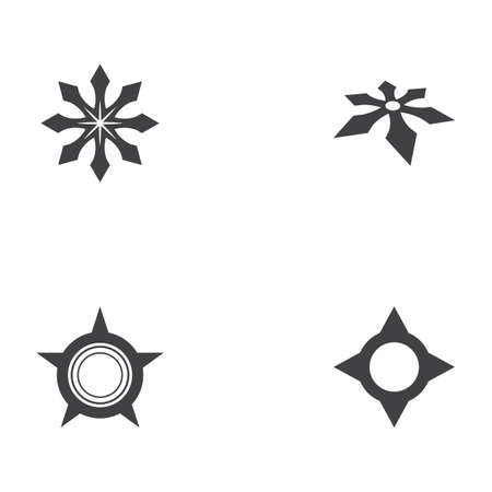 Set Shuriken icon illustration vector flat designのイラスト素材