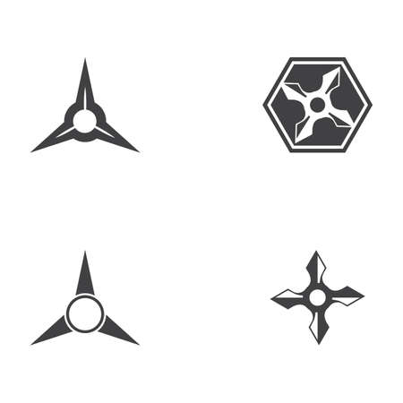 Set Shuriken icon illustration vector flat designのイラスト素材