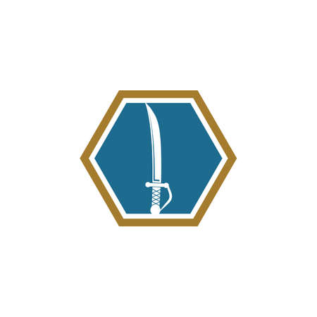 Sword illustration logo vector flat designのイラスト素材