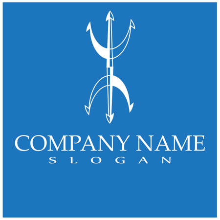 Trident icon Template vector designのイラスト素材