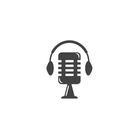 Podcast Vector icon design illustration Templateのイラスト素材