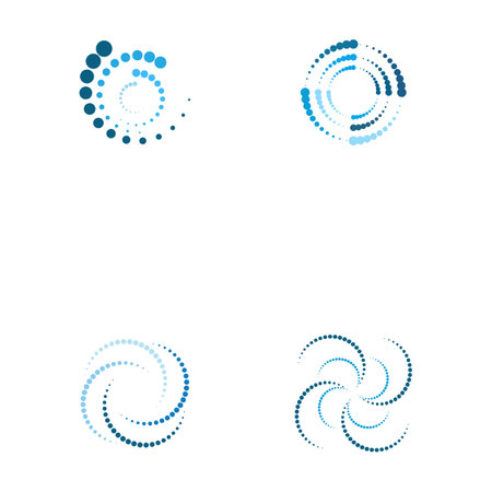 Set halftone circle dots vector illustration designのイラスト素材