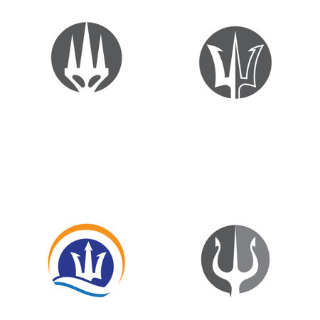 Set Trident Logo Template vector icon illustration designのイラスト素材
