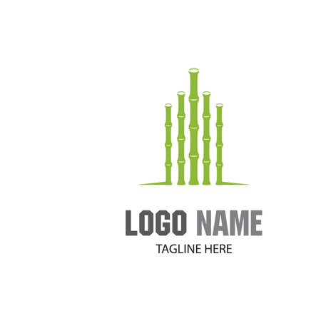 Bamboo Logo Template vector icon illustration designのイラスト素材
