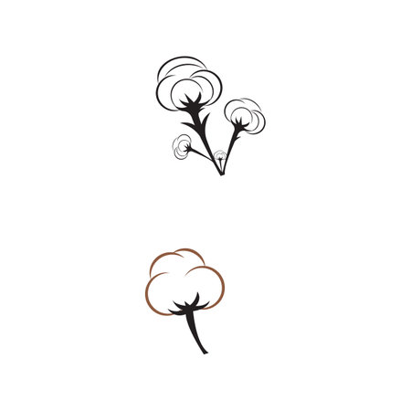 Cotton Logo Template vector symbol natureのイラスト素材