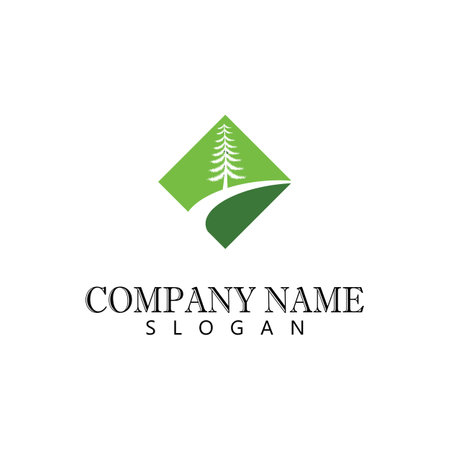 Cedar tree vector icon illustration design templateのイラスト素材