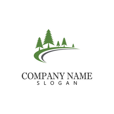 Cedar tree vector icon illustration design templateのイラスト素材