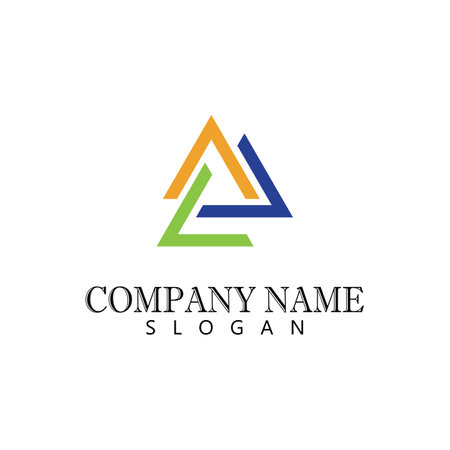 Triangle Logo Template vector icon illustration designのイラスト素材