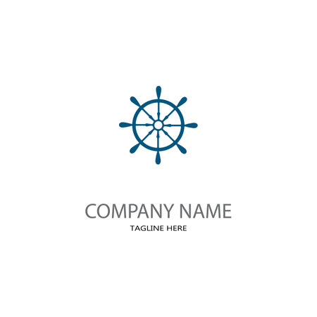 ship steering logo vector icon illustration template designのイラスト素材