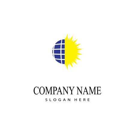 solar energy logo vector templateのイラスト素材