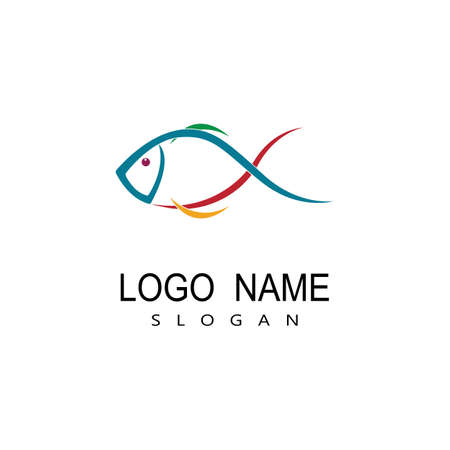 Fish Icon vector illustration logo template designのイラスト素材