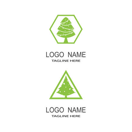 Set of Vector black christmas tree iconsのイラスト素材