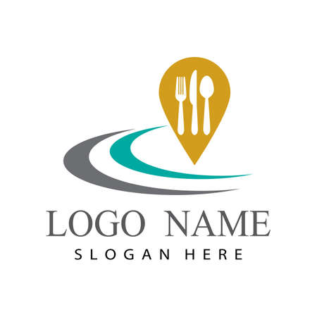 spoon and fork logo template illustrationのイラスト素材