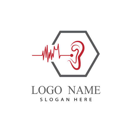 Hearing Logo Template vector icon designのイラスト素材