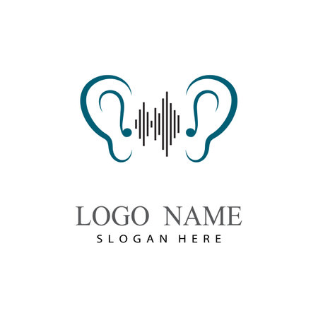 Hearing Logo Template vector icon designのイラスト素材