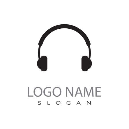 Microphone and Headphones icon logo vector symbolのイラスト素材