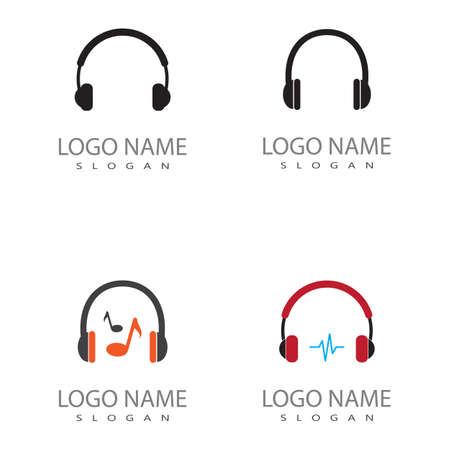 Microphone and Headphones icon logo vector symbolのイラスト素材
